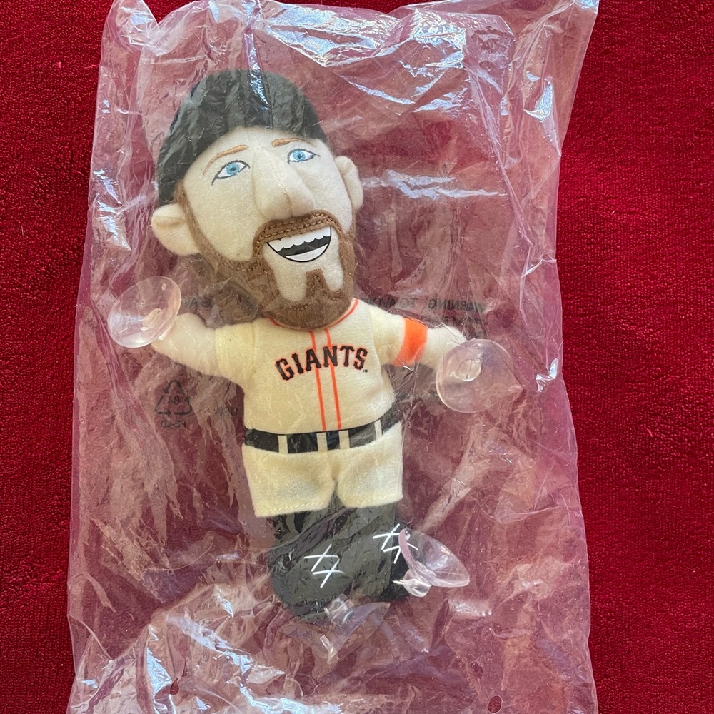 NEW See's Candies San Francisco Giants #8 Pence Baseball Window Cling Plush 8"